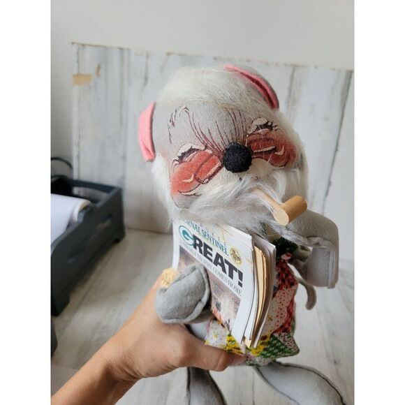 Annalee 1971 mouse large Grandpa newspaper pipe vintage - Picture 6 of 8